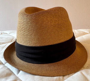 KNOX New York Vintage Unisex Straw Fedora Genuine Panama Hat w/ Original Band